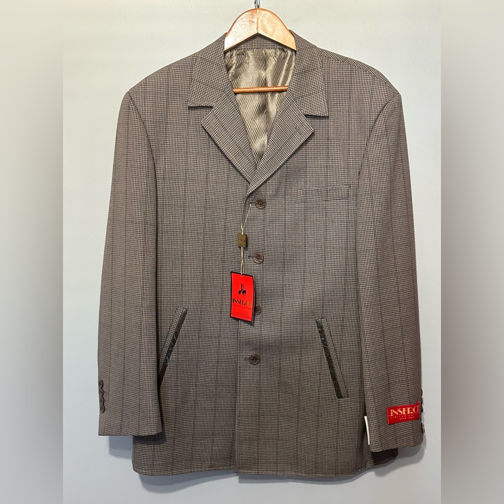 NWT INSERCH Men’s Suit Taupe XL/38 Eclectic & Contemporary Merged!